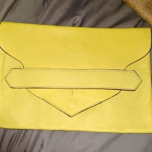 Boldrini Selleria Yellow Leather Portfolio Envelope Style Clutch